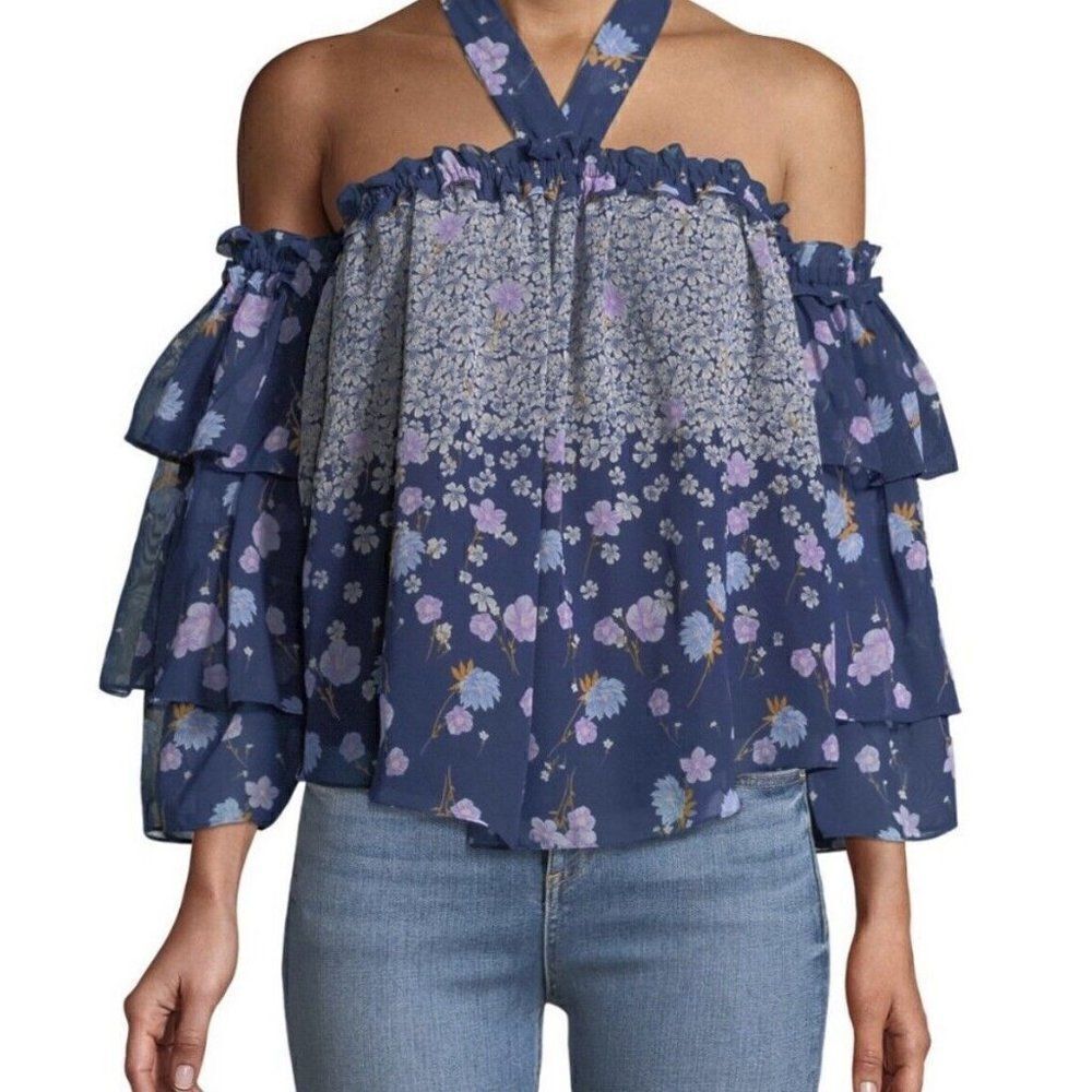 Misa Los Angeles Penille Floral Halter Top